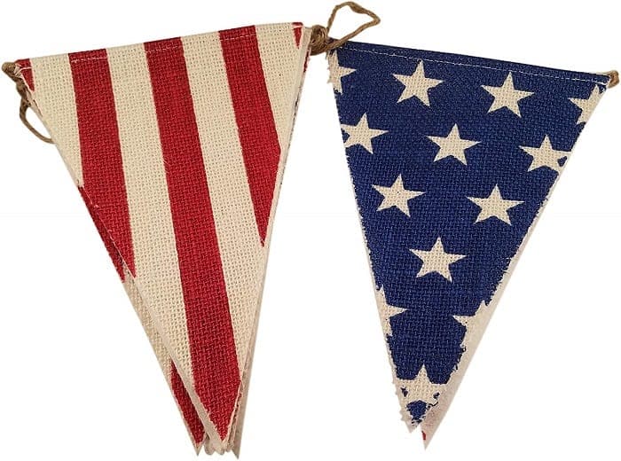 Burlap patriotic flags- Amazon