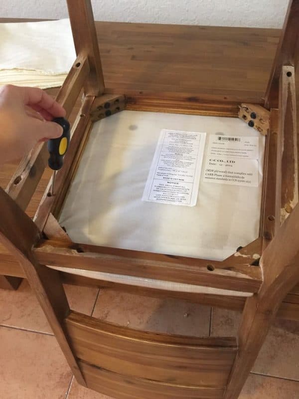 How to Reupholster Dining Chairs with Fabric and Vinyl (Tutorial)