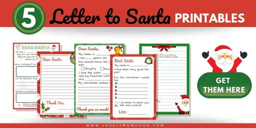 5 Letter to Santa Template Printables, get them here