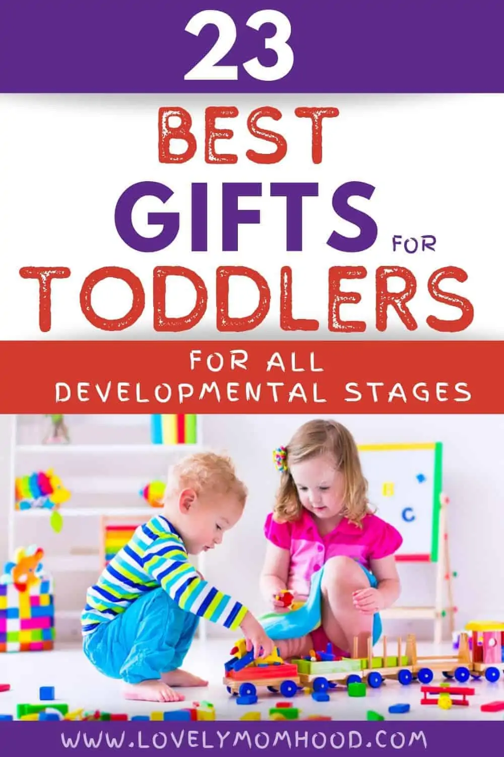 Two young children playing with toys in an indoor setting, fostering creativity and teamwork.
