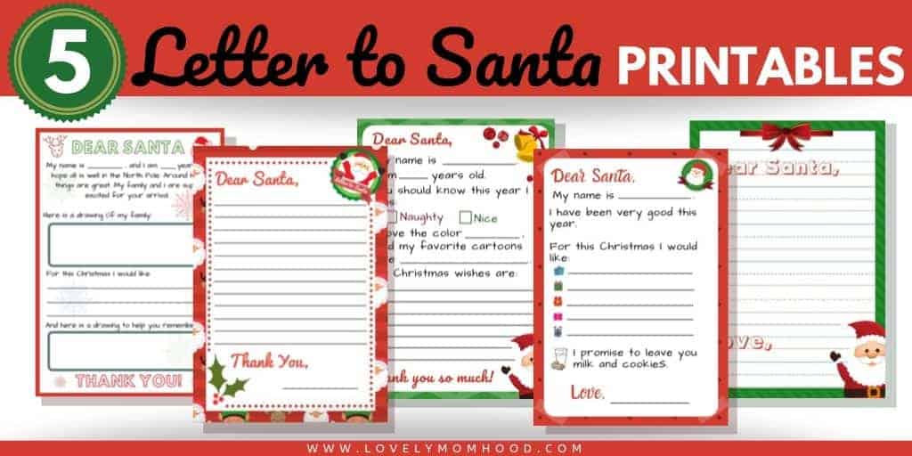 5 Letter To Santa Template Printables Downloadable Pdf