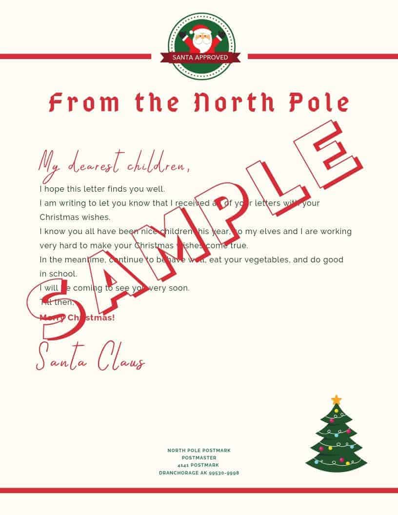 Free Template For Letter From Santa To Print