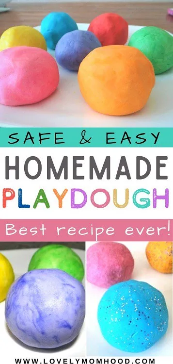 best homemade playdough recipe, easy and no cooking required