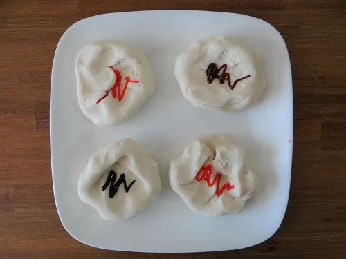 Homemade playdough with food coloring