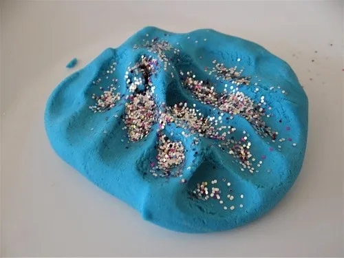 Homemade playdough with glitter