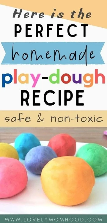 the best homemade playdough recipe, safe and non-toxic