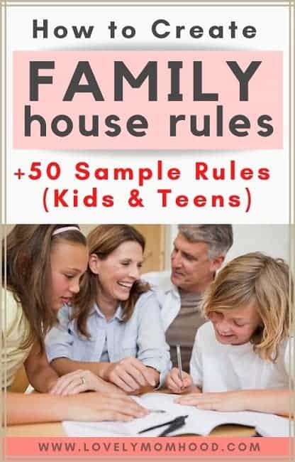 family house rules for kids, template, printable 