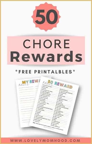 3 Chore Rewards Systems Plus 50 Chore Rewards Ideas Printable