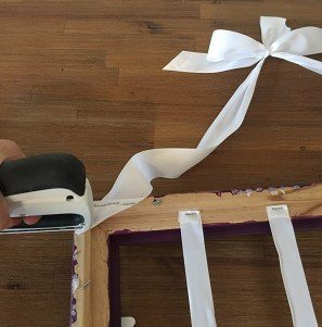 hair bow hanger with ribbon
