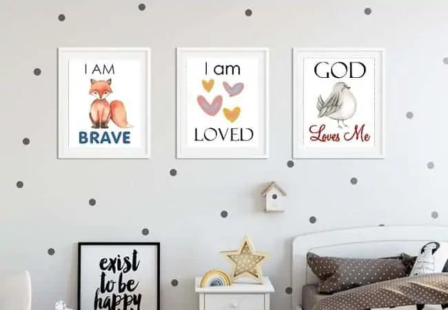 children affirmation wall art