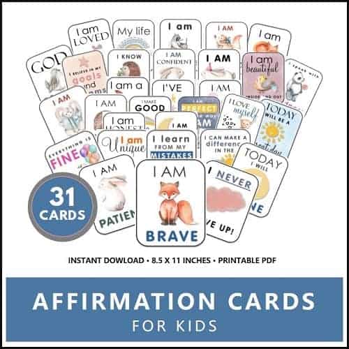 Printable Affirmation Cards for Kids