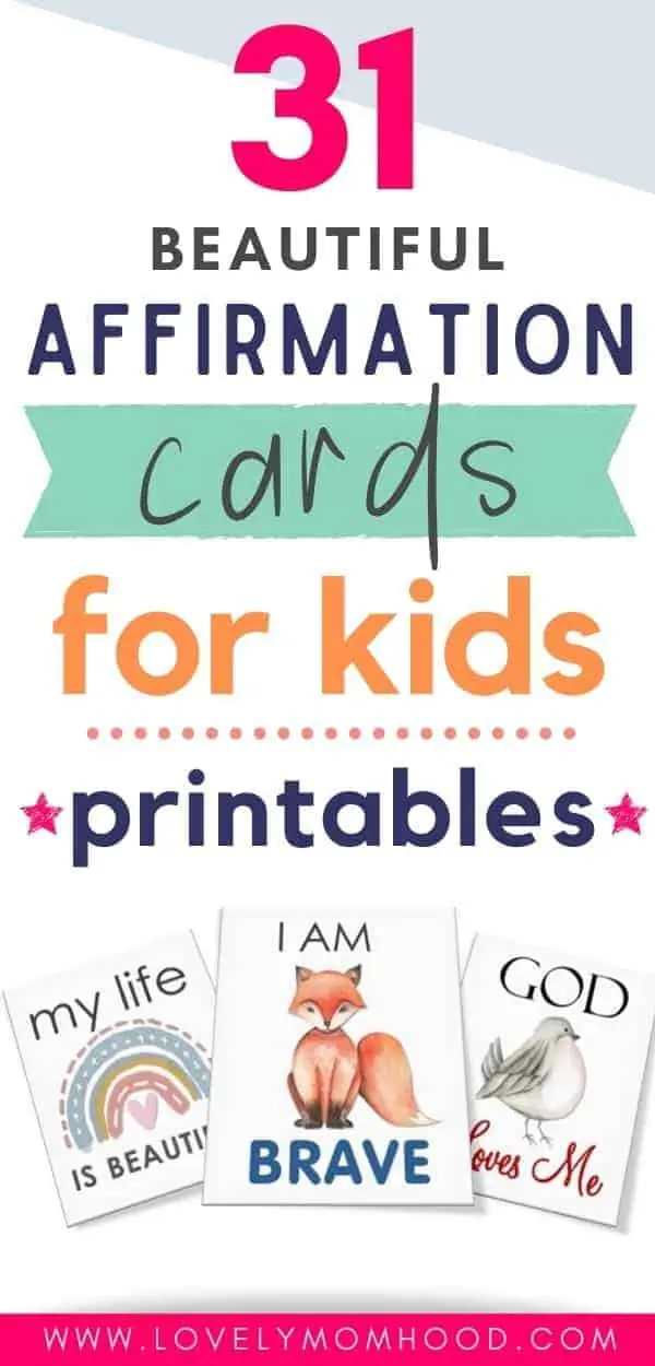 Printable Affirmation Cards for Kids 