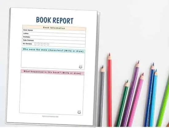printable book report for kids