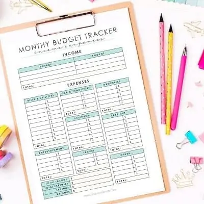 monthly expenses printable, income and expenses tracker PDF