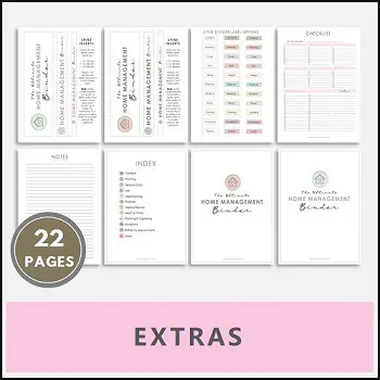 Home Management Binder covers and categories tab
