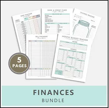 budget tracker, income and expenses printables