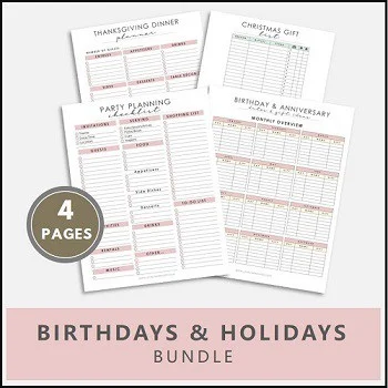 party planning printable, Christmas gift list printable