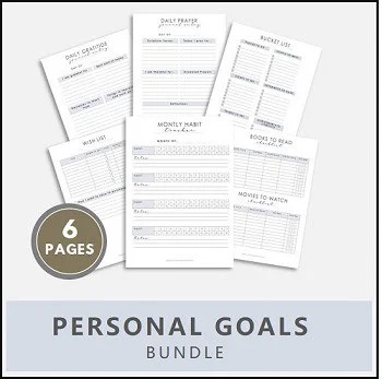 personal goals printables