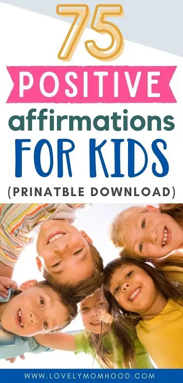 positive affirmations for kids, printable download