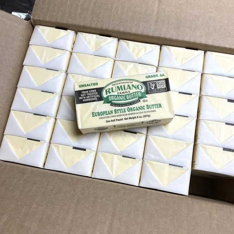Organic RUMIANO grass fed butter bulk Azure 