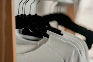 Close-up of white t-shirts